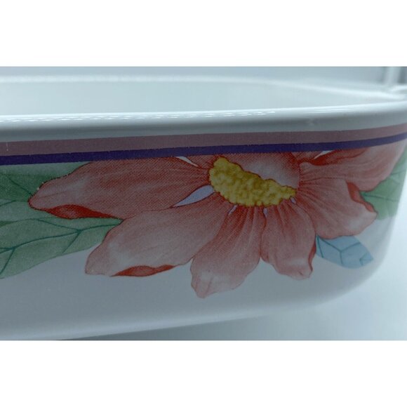 Vintage Corning Ware Casserole Lasagna Baking Dish Pink Peony A-21-B-N - Picture 2 of 14